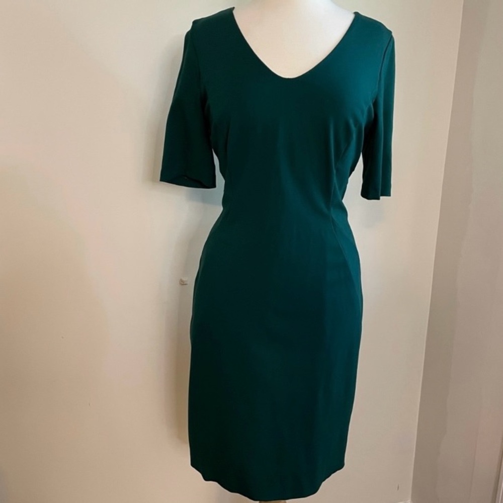 Halogen Forest Green Fitted Dress, size 14